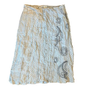 J. Jill Cream and Black Patterned Skirt